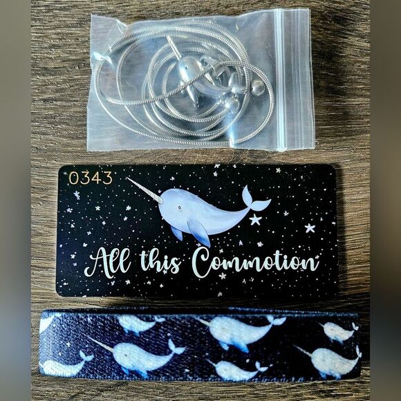 ZOX "ALL THIS COMMOTION" #343 BLOG GOLDIE RARE NARWHAL NECKLACE & WRISTBAND - Picture 1 of 10